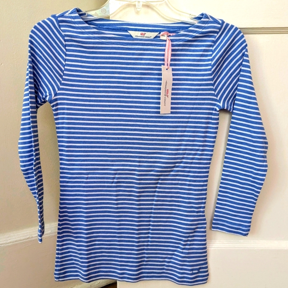 Vineyard Vines striped simple boatneck tee NWT—CLOSEOUT